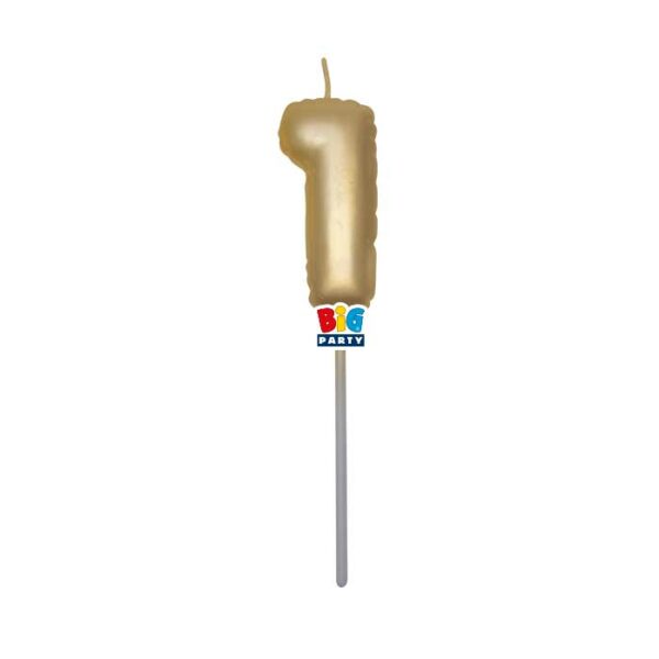 Candelina Balloon Oro Metal 13 cm