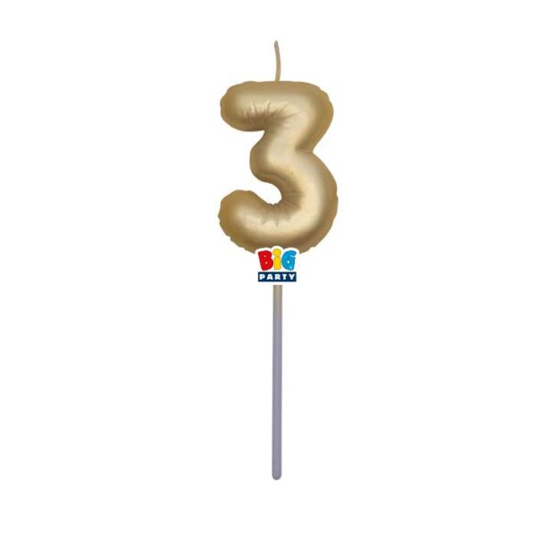 Candelina Balloon Oro Metal 13 cm