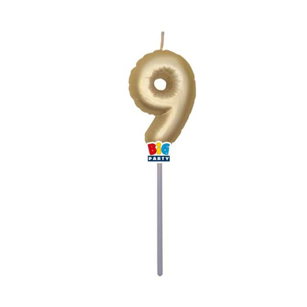 Candelina Balloon Oro Metal 13 cm